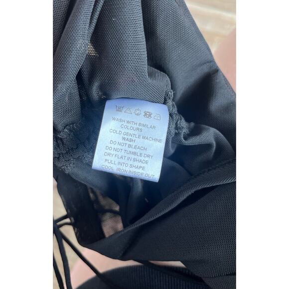 NWT - Meshki Lindsay Black Ruched Side Mesh Skirt Size M - Picture 7 of 7